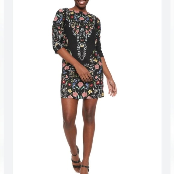 Desigual Clementine Mini Dress Floral Folk Art To Wear Womens Size 42 US 12 - Picture 1 of 14